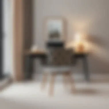 Stylish Desk Setup with Patterned Chair Stylish desk setup featuring a patterned chair