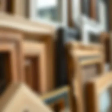 Craftsmanship in Wall Frame Materials Close-up view of various materials used in wall frames, highlighting craftsmanship.