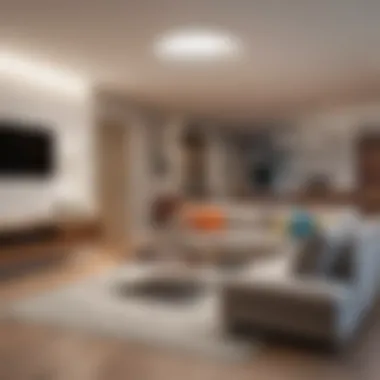 Wireless recessed lighting in a modern living room