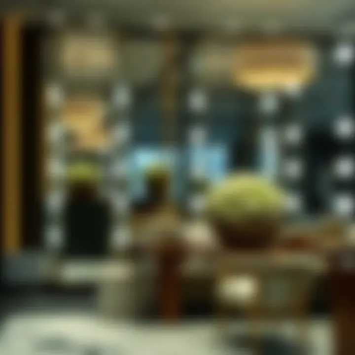 Strategic placement of mirrors in an upscale retail environment