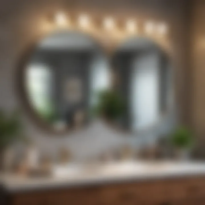 Diverse styles of round vanity mirrors displayed in a home decor setting.