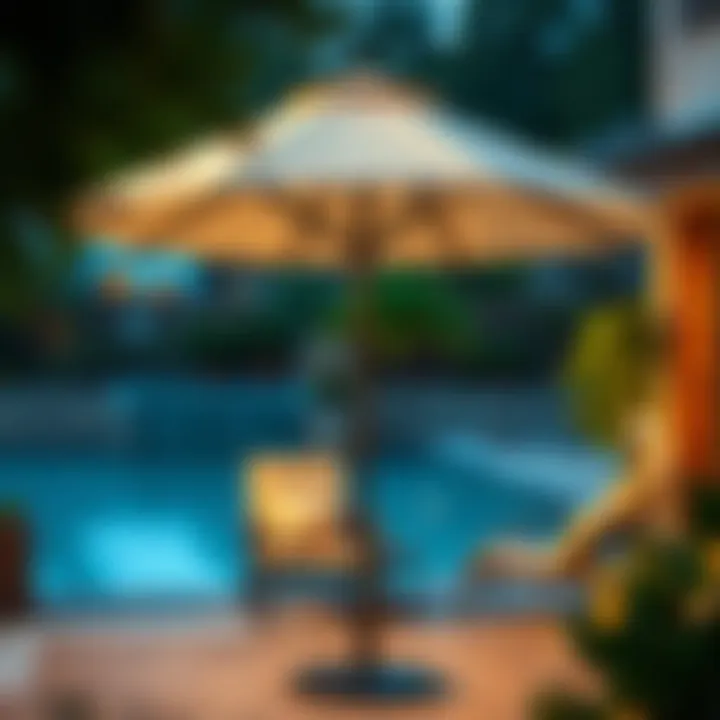 Elegant small patio umbrella with a sturdy base