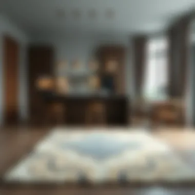 Elegant Wool Rug in Modern Kitchen Elegant small wool area rug in a modern kitchen