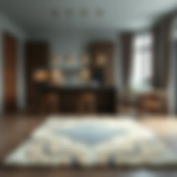 Elegant Wool Rug in Modern Kitchen Elegant small wool area rug in a modern kitchen