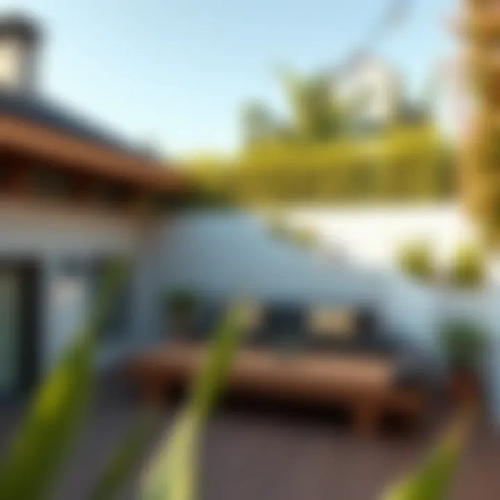 A creatively designed outdoor area featuring snap-together decking