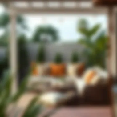 An inviting outdoor space featuring square patio pillows that enhance comfort and aesthetics