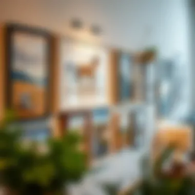 Art Display Using Picture Hooks Aesthetic arrangement of framed art using picture hooks