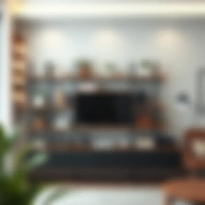 Stylish Shelving for Enhanced Organization Stylish shelving unit enhancing room organization