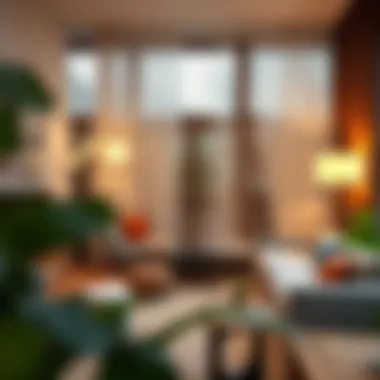 Cozy living space enhanced by string curtain room dividers