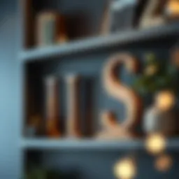Elegant wooden initials displayed on a modern shelf, showcasing the beauty of personalized decor