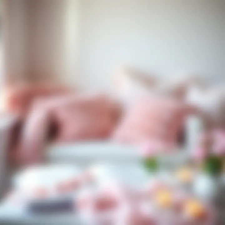 Cozy reading nook adorned with pink fur throw and decorative pillows