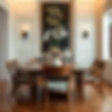 Sophisticated Wood Dining Chair Arrangement Elegant heavy wood dining chair set against a tastefully designed dining room backdrop