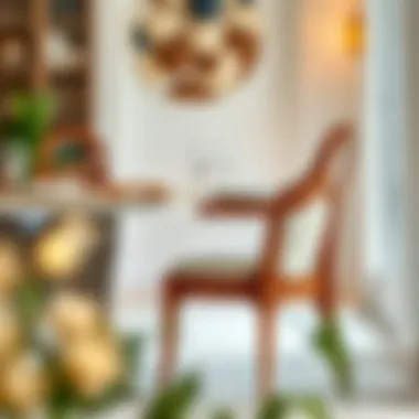 Dining Chair Complemented by Elegant Table Settings Heavy wood dining chair arranged with elegant tableware