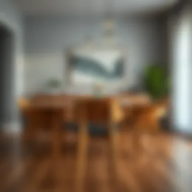 Contemporary Dining Space Featuring Wood Chair Stylish heavy wood dining chair showcasing a modern interior design