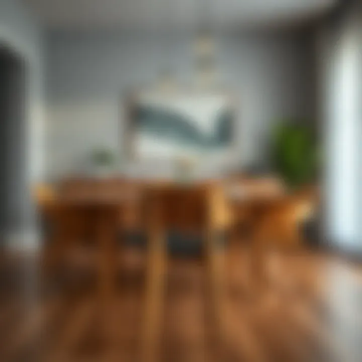 Contemporary Dining Space Featuring Wood Chair Stylish heavy wood dining chair showcasing a modern interior design