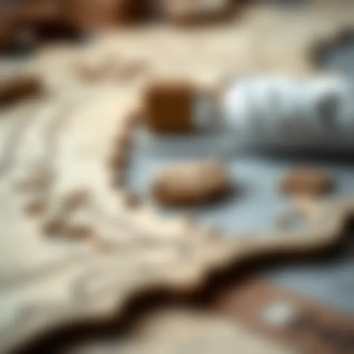 Close-up view of materials used in crafting 3D nautical wood maps