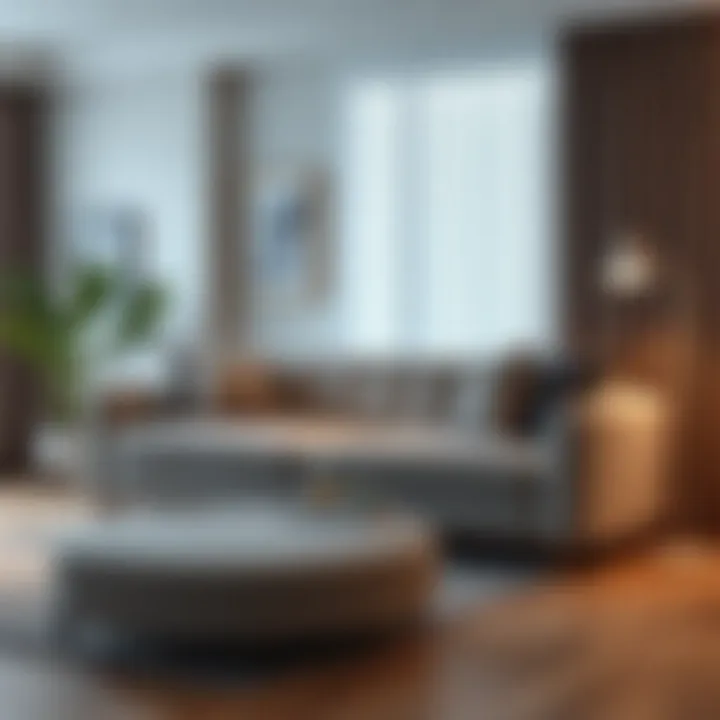 Chic fabric sofa designed for small spaces with storage