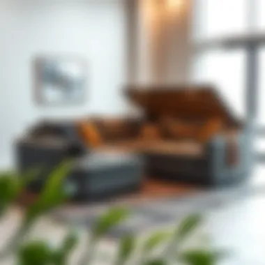 Modern sectional sofa with multifunctional storage