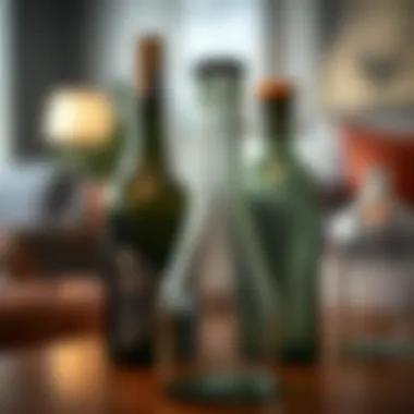 The Unique Textures of Carafe Glass Bottles Close-up of a carafe glass bottle showcasing its texture