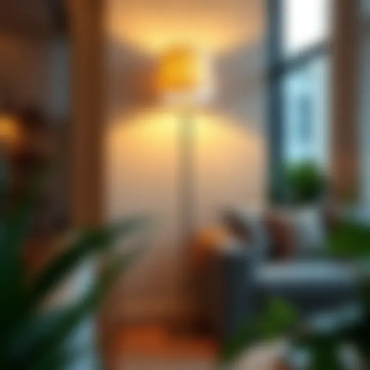 Floor lamp perfectly integrated into modern home decor