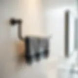 Elegant oil rubbed bronze towel rack mounted on a bathroom wall