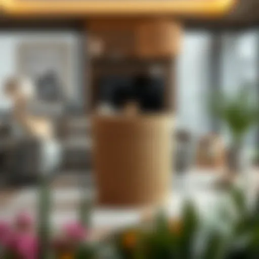 Elegant large hamper basket with a lid in a modern living room setting