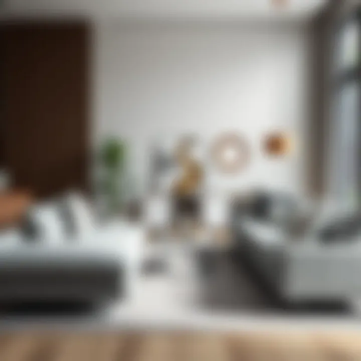 Stylish gray U sectional in a modern living room