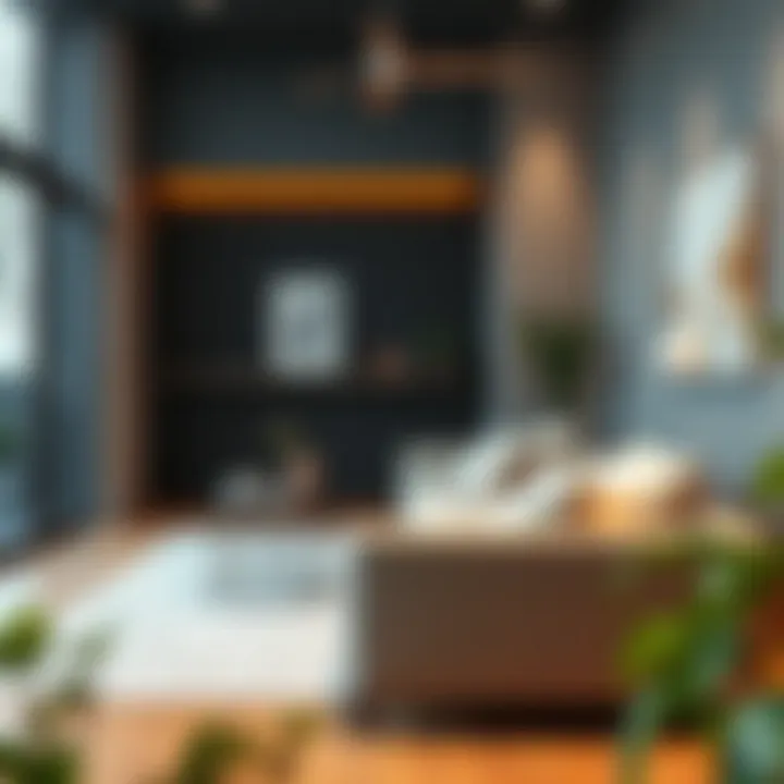 Modern living space featuring a stylish large armchair