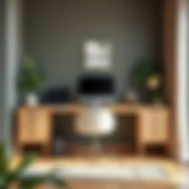 Functional light oak desk setup