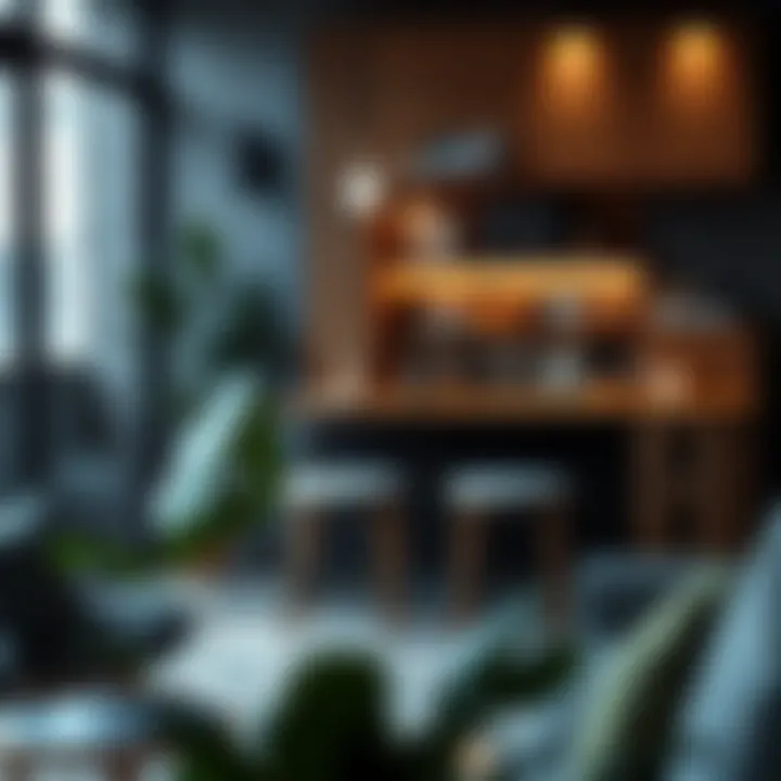 Compact Bar Dining Table for Urban Living Compact bar dining table integrated into a small urban living space