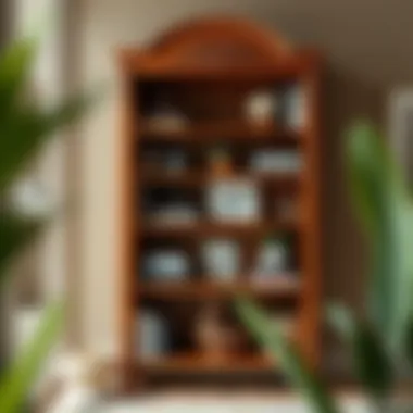 Elegant Design of a Solid Wood Etagere Elegant solid wood etagere showcasing books and decor