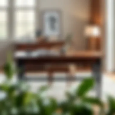 Elegant Pottery Barn study table showcasing its fine craftsmanship and sleek design.