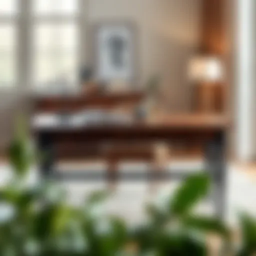 Elegant Pottery Barn study table showcasing its fine craftsmanship and sleek design.