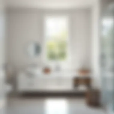 Bright bathroom featuring a 22 inch mirror enhancing natural light