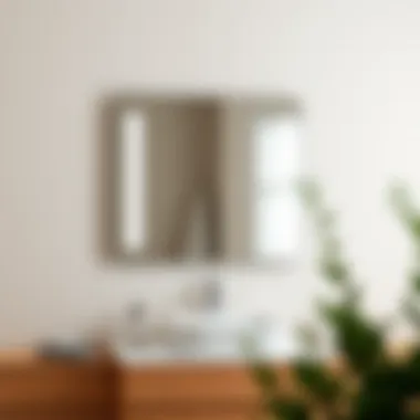 Elegant 22 inch wide bathroom mirror mounted above a stylish sink