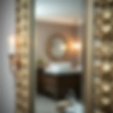 Close-up view of the mirror frame showcasing intricate detailing