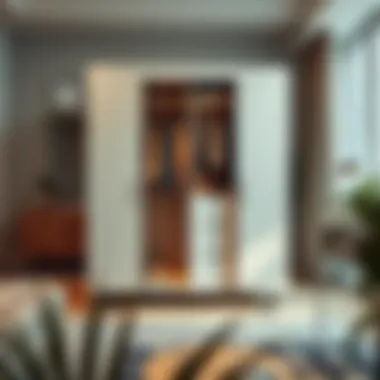 Stylish Heavy Duty Closet in Modern Living Space A stylish heavy duty portable closet on wheels in a modern living space