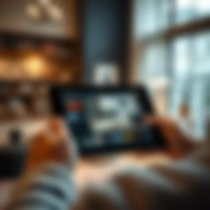 User interface of a furniture designing app on a tablet