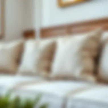Elegant Sofa Adorned with Plush Back Pillows Elegant sofa adorned with plush back pillows