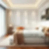 Elegant white bedrails enhancing a modern bedroom