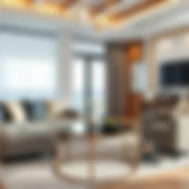 Elegant round glass top metal coffee table in a modern living room setting