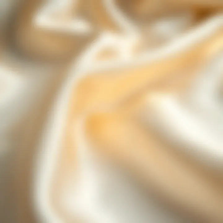 Close-up of silk fabric highlighting texture and sheen