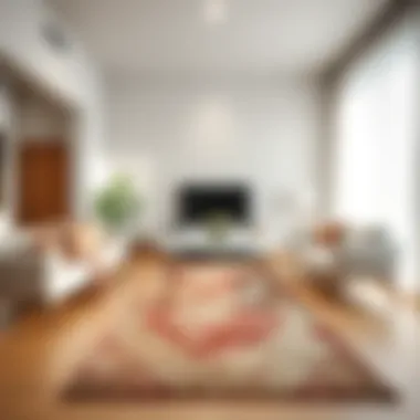 Elegant runner rug enhancing a modern living room decor