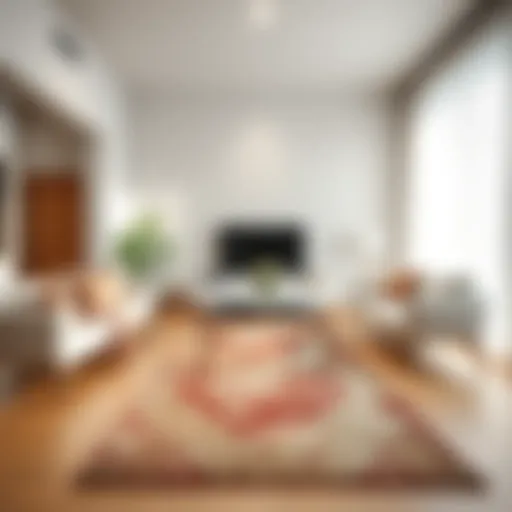 Elegant runner rug enhancing a modern living room decor