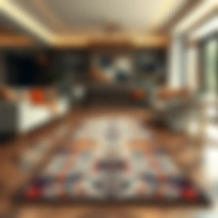 Stylish runner rug showcasing intricate patterns in a chic space