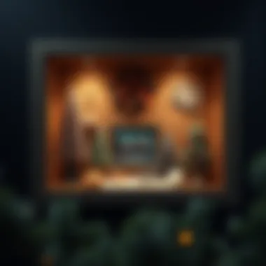 Dynamic shadow box arrangement highlighting seasonal decorations