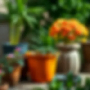 Creative Planting Techniques Creative planting techniques demonstrated with a 12 inch plastic pot in a garden setting