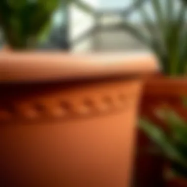 Durable Design of Plastic Plant Pots Close-up showcasing the durable texture and design of a 12 inch plastic plant pot