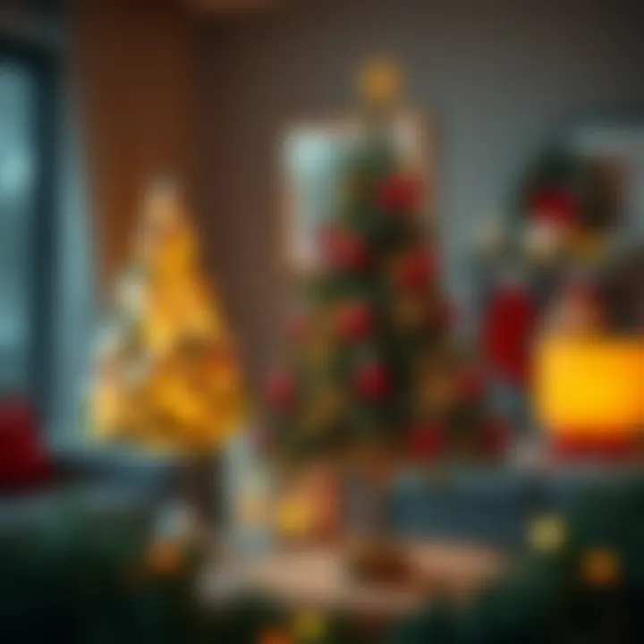 Elegant tabletop 2ft Christmas tree with twinkling lights