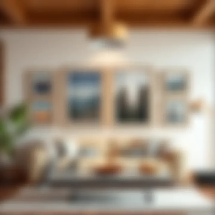 Chic Arrangement of 9x12 Wall Frames A chic arrangement of 9x12 wall frames showcasing various artwork styles.